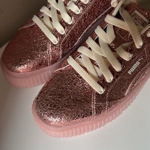 Puma Dinara Platform Pink Glitter Fashion Sneaker Shoes Bling SZ 9 NWOB